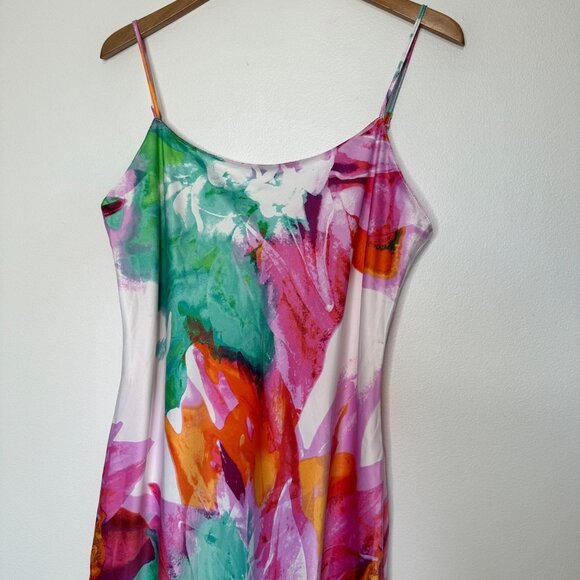 Natori Private Luxuries Nightgown Size L Chemise Floral Satin - Picture 3 of 9